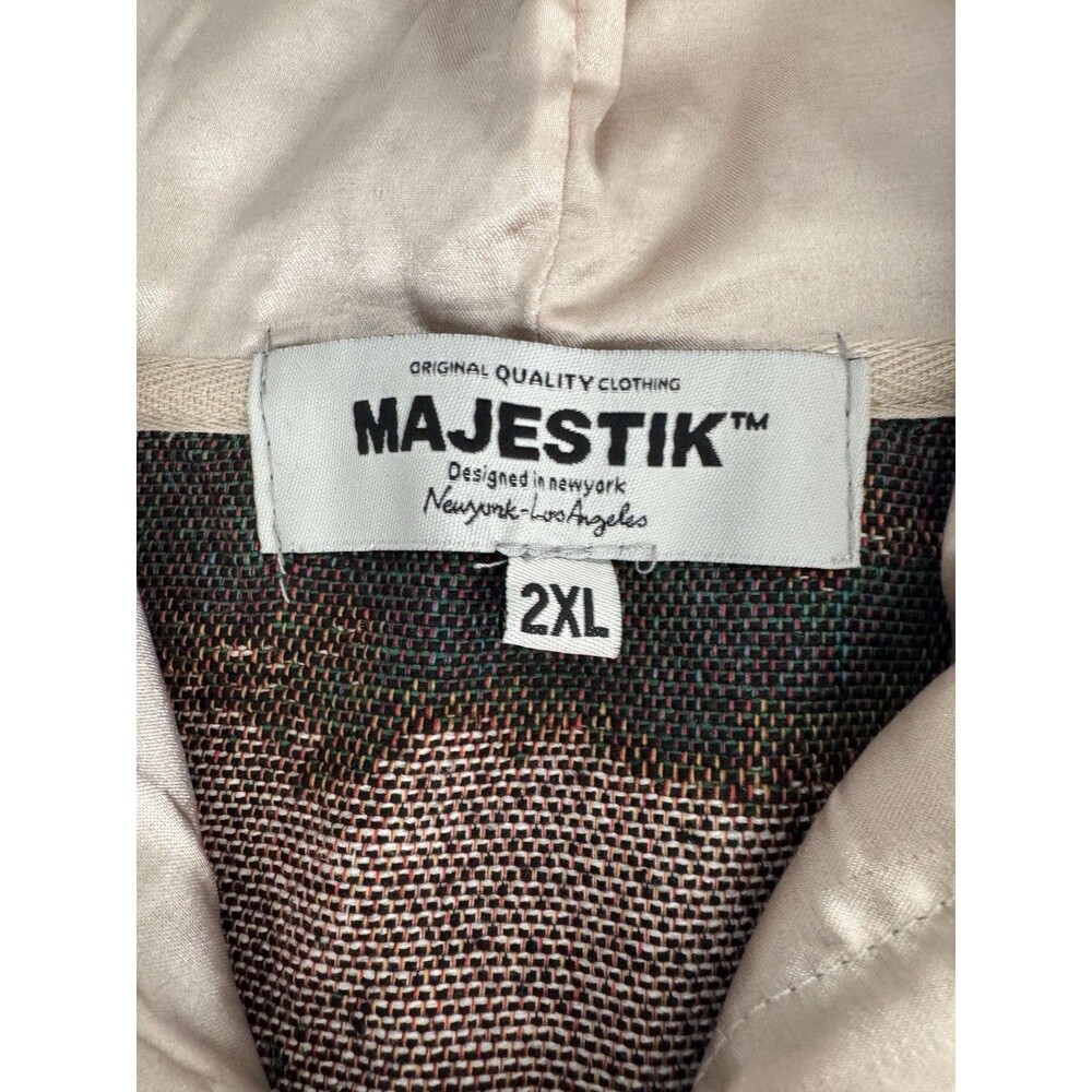 MAJESTIK  Men's Casual Tapestry Jacquard Hoodie Shine In The Light Cream 2XL - Picture 10 of 12